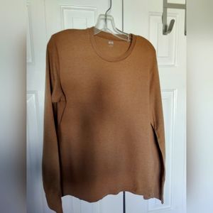 Uniqlo Long Sleeve Tee Tan Small